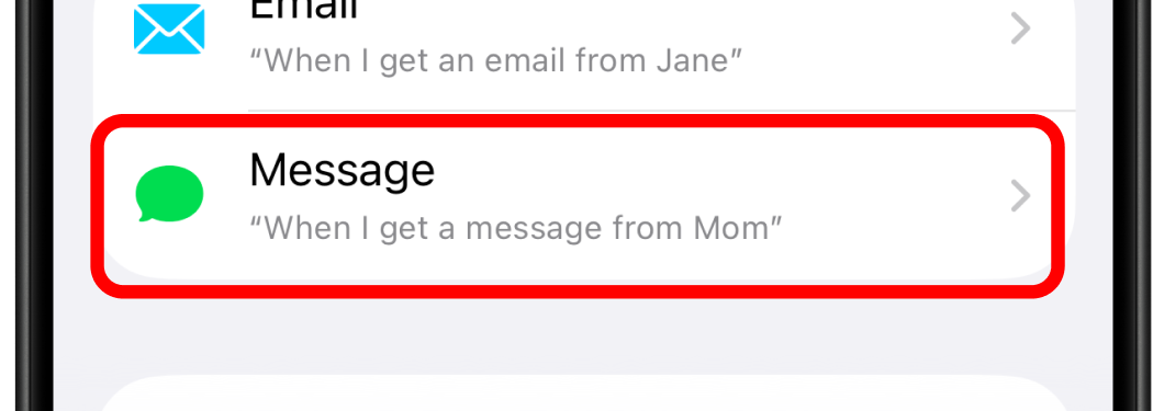 Select Message trigger