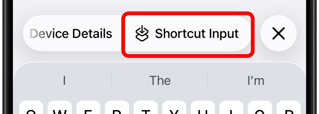 Select Shortcut Input